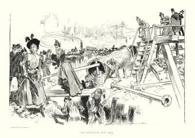 Gatorna i New York (litografi) av Charles Dana Gibson