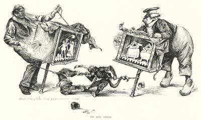 De rivaliserande operorna (litho) av Charles Dana Gibson