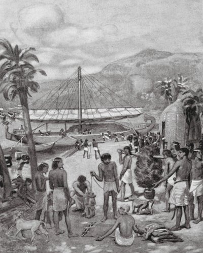 Tidig handel i Egypten (litografi) av Charles Daniel Ward
