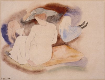 (Kvinna med hatt och 2 figurer) av Charles Demuth
