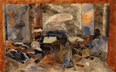 Grevinnan Gerschutz Lulus död (wc på papper) av Charles Demuth