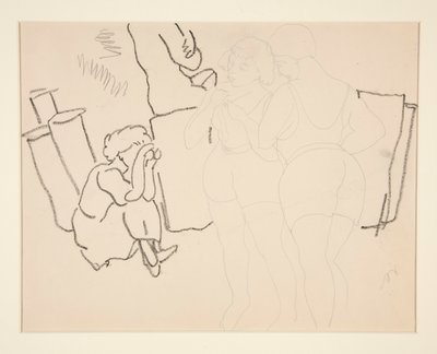 Fyra figurer på stranden, förmodligen i Provincetown av Charles Demuth