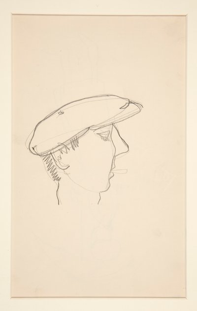 Head of Man Smoking (recto); Kvinna med paraply (verso) av Charles Demuth