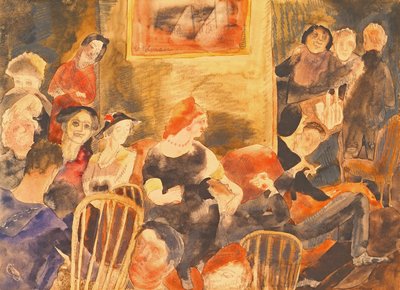 Illustration of Society, 1919 (wc & penna på papper) av Charles Demuth