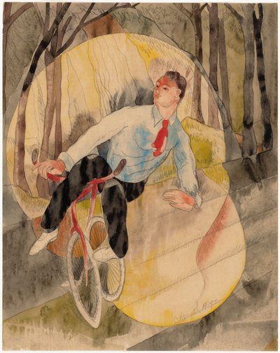 I Vaudeville, cykelryttaren av Charles Demuth
