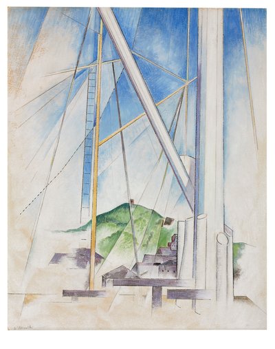 In the Key of Blue, ca 1919 (tempera & penna ombord) av Charles Demuth