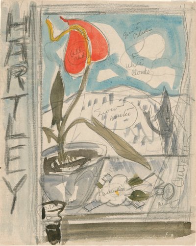 Studie för affischporträtt: Marsden Hartley av Charles Demuth