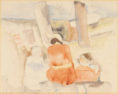 Skiss av tre figurer av Charles Demuth