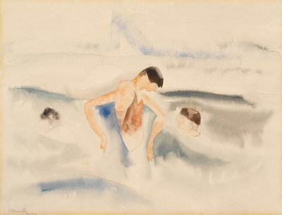 Tre figurer i vatten (wc på papper) av Charles Demuth