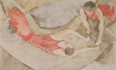 Two Trapeze Performers Red, 1916 (wc på papper) av Charles Demuth