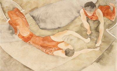 Två trapetsartister i rött av Charles Demuth