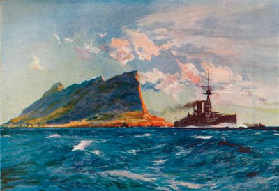Drottning Elizabeth utanför Gibraltar, c1918 1919 av Charles Dixon