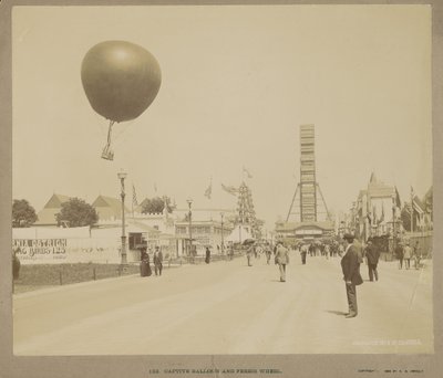 Ballong och pariserhjul, World Columbian Exposition, Chicago av Charles Dudley Arnold