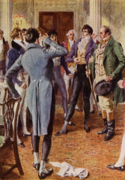 Illustration för The Amateur Gentleman av Jeffery Farnol (litho i färg) av Charles Edmund (after) Brock