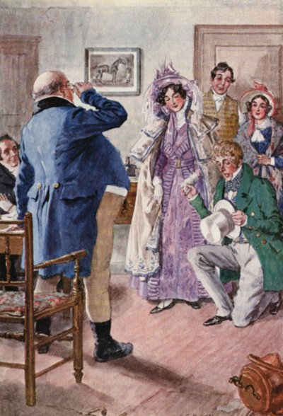 Illustration till The Pickwick Papers av Charles Dickens (färglitografi) av Charles Edmund (after) Brock