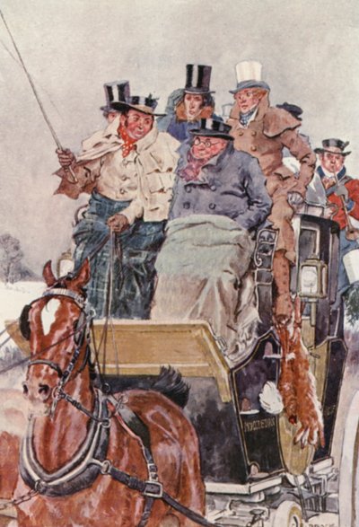 Illustration till The Pickwick Papers av Charles Dickens (färglitografi) av Charles Edmund (after) Brock