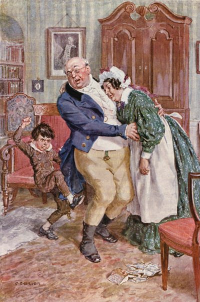 Illustration till The Pickwick Papers av Charles Dickens (färglitografi) av Charles Edmund (after) Brock