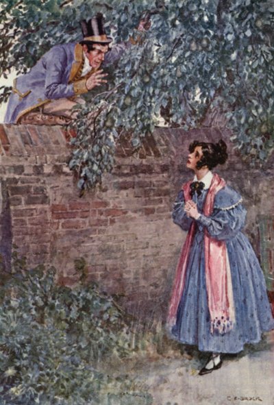Illustration till The Pickwick Papers av Charles Dickens (färglitografi) av Charles Edmund (after) Brock