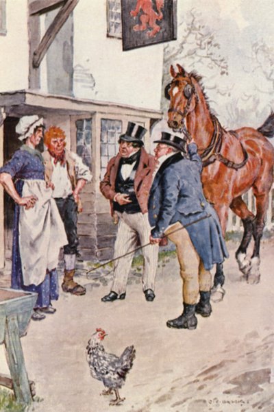Illustration till The Pickwick Papers av Charles Dickens (färglitografi) av Charles Edmund (after) Brock