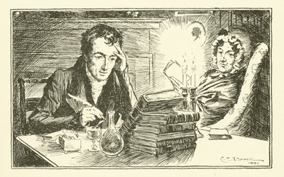 Charles Lamb, med sin syster, Mary (gravyr) av Charles Edmund Brock