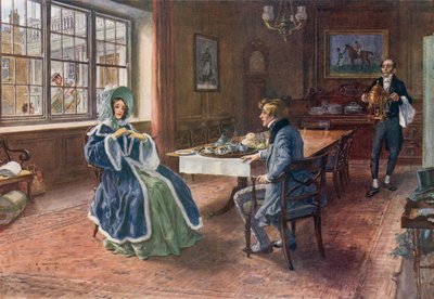 Stora förväntningar, Pip underhåller Estella på te på Cross Keys i Wood Street, Cheapside av Charles Edmund Brock