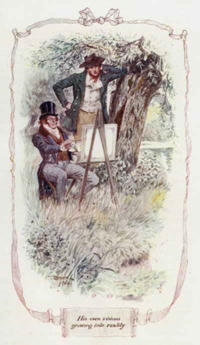 Hans egna visioner växer till verklighet (färg litho) av Charles Edmund Brock