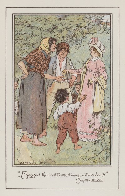 Illustration för Emma av Jane Austen (färg litho) av Charles Edmund Brock