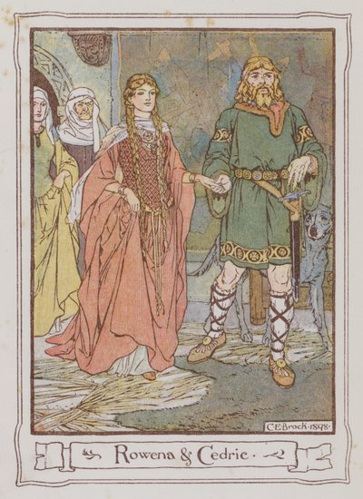 Illustration för Ivanhoe av Sir Walter Scott (litho i färg) av Charles Edmund Brock