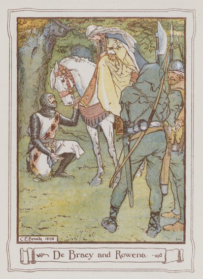 Illustration för Ivanhoe av Sir Walter Scott (litho i färg) av Charles Edmund Brock