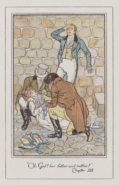 Illustration för Persuasion (färg litho) av Charles Edmund Brock