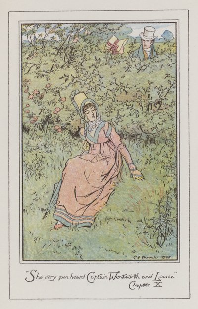 Illustration för Persuasion (färg litho) av Charles Edmund Brock