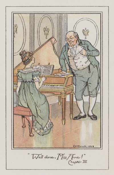 Illustration för Persuasion (färg litho) av Charles Edmund Brock