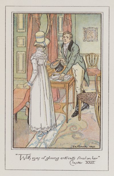 Illustration för Persuasion (färg litho) av Charles Edmund Brock