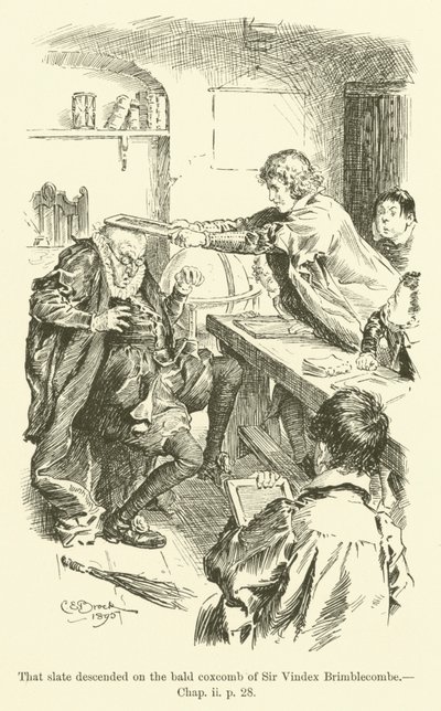 Illustration för Westward Ho! av Charles Kingsley (gravyr) av Charles Edmund Brock
