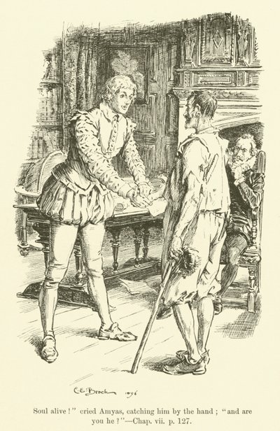 Illustration för Westward Ho! av Charles Kingsley (gravyr) av Charles Edmund Brock