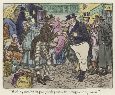 Illustration för Pickwick Papers av Charles Edmund Brock