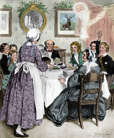 Låt mig tänka på de bekväma familjemiddagarna, 1862, 1923. av Charles Edmund Brock