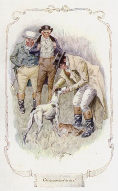 åh! hur nöjd han var (färg litho) av Charles Edmund Brock