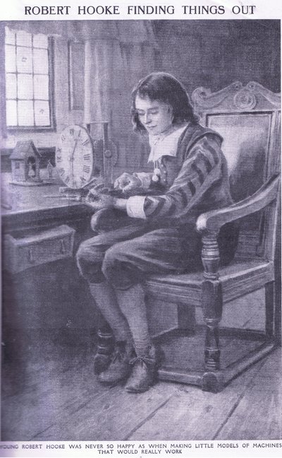 Robert Hooke tar reda på saker av Charles Edmund Brock
