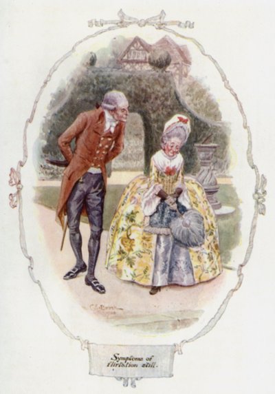 Symtom på en flirt fortfarande (färglitografi) av Charles Edmund Brock