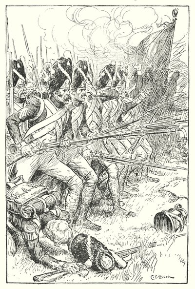 Franska gardet vid Waterloo (litho) av Charles Edmund Brock