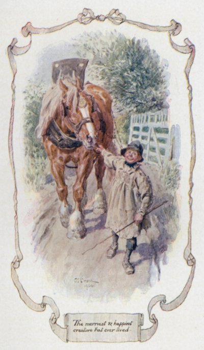 Den gladaste och lyckligaste varelsen som någonsin levt (färg litho) av Charles Edmund Brock
