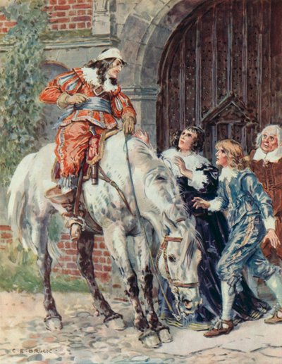 "Vi har lidit nederlag", scen från Outwitted (colour litho) av Charles Edmund Brock