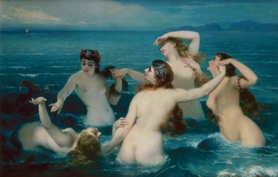 Sjöjungfrur som leker i havet av Charles Edouard Boutibonne