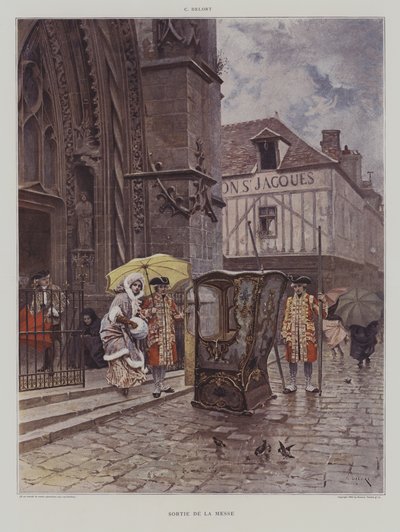 Sortie de la Messe (lämnar kyrkan efter mässan) av Charles Edouard Delort