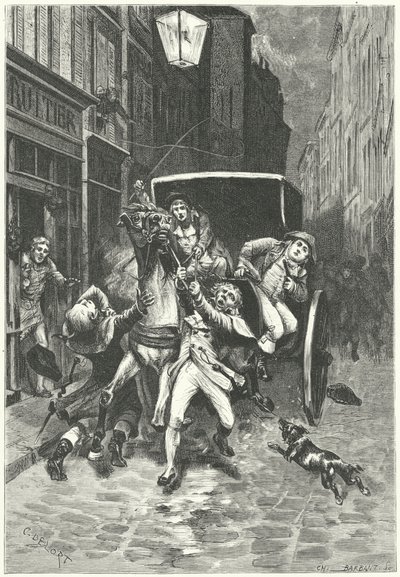 Arrestering av Georges Cadoudal, bretonsk konspiratör mot den franska revolutionen. av Charles Edouard Delort