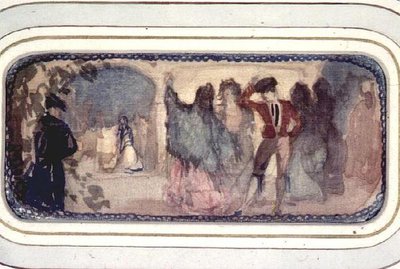 En spansk scen: figurer och byggnader av Charles Edward Conder