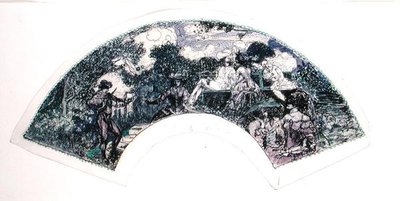 Fläktdesign (penna & bläck och akvarell på papper) av Charles Edward Conder