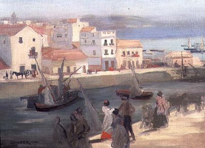 Quayside av Charles Edward Conder