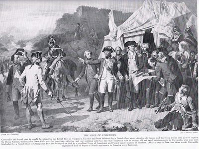 Belägringen av Yorktown, illustration från "Hutchinson